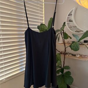 Black Spaghetti Strap Under the boob Dress